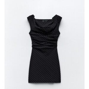 Zara Black Pinstripe Mini Dress